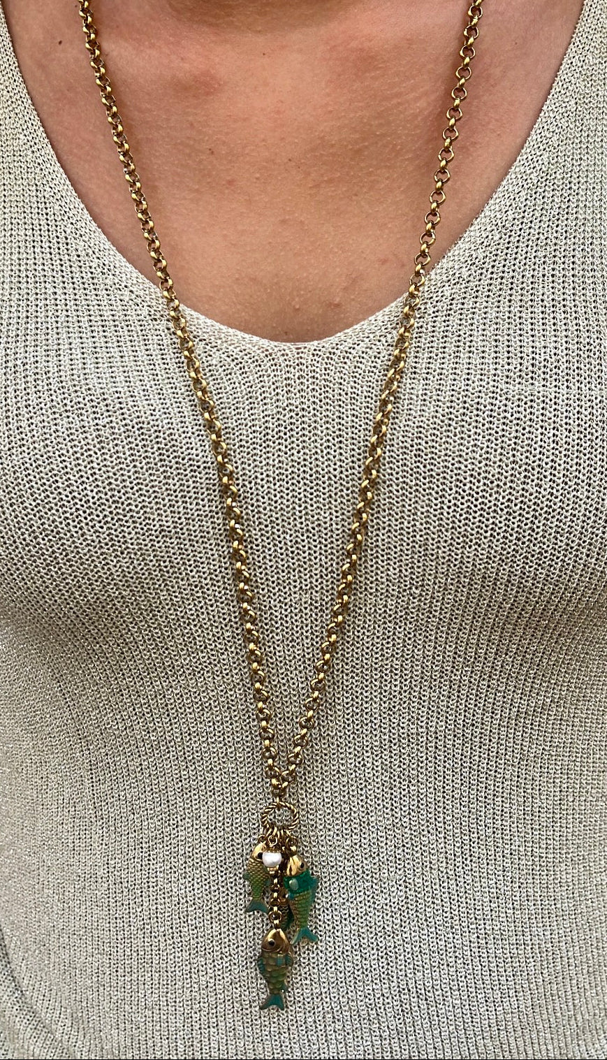 Collier sautoir doré BELLAGIO