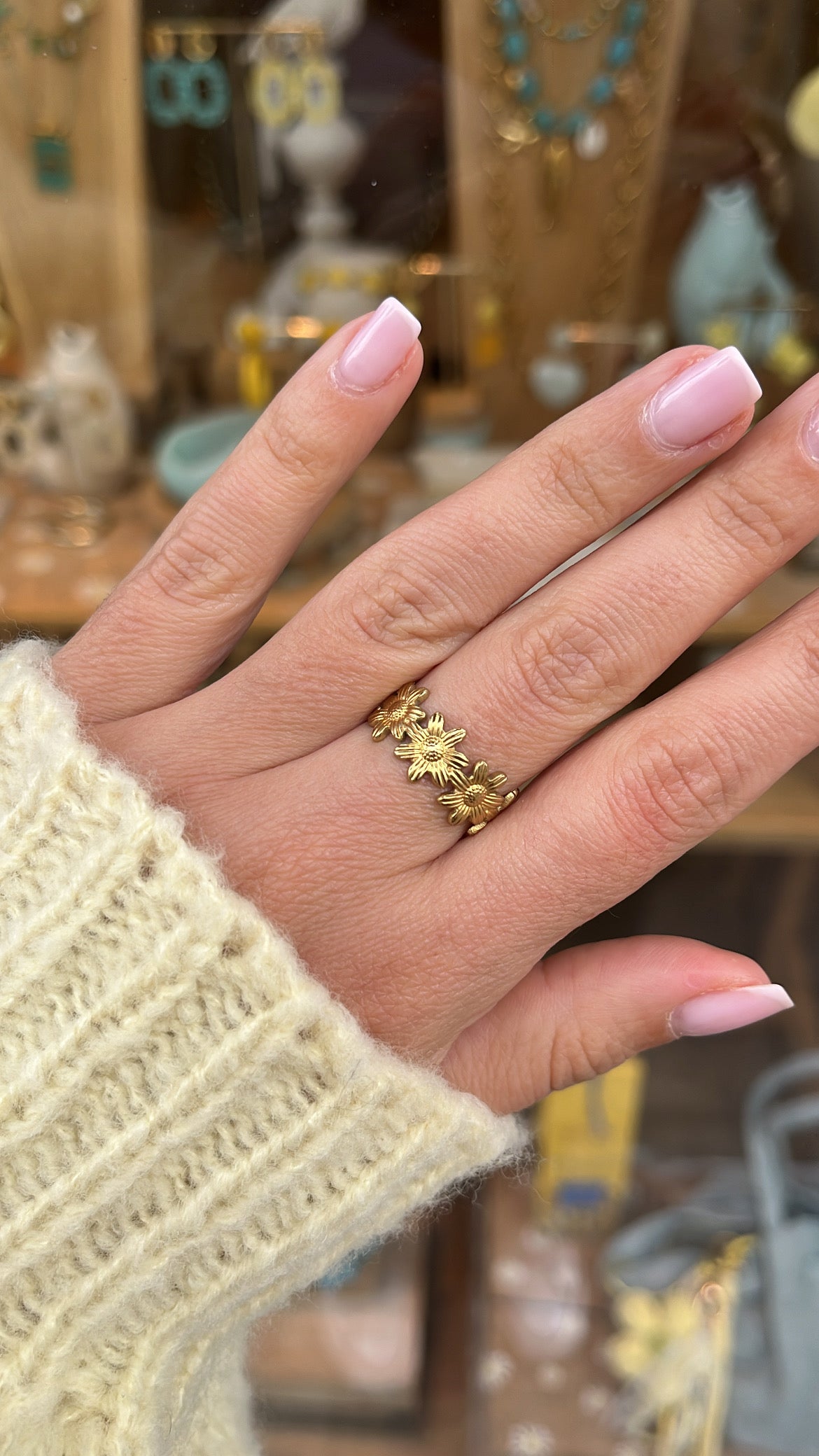 Bague dorée FLORA