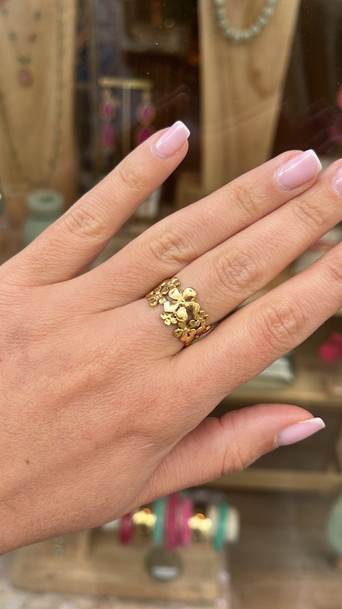 Bague dorée FLEUR