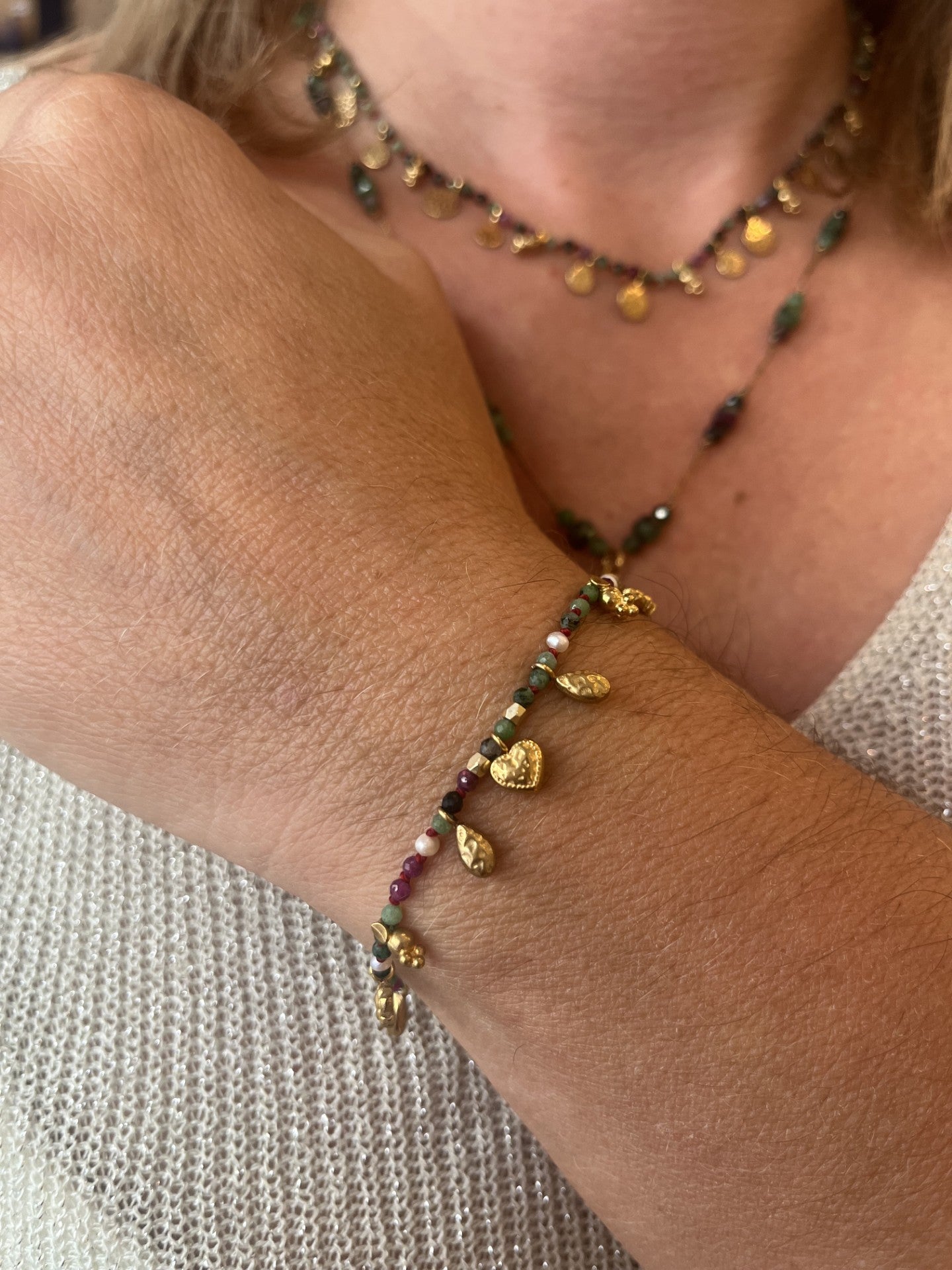 Bracelet doré AMALFI vert