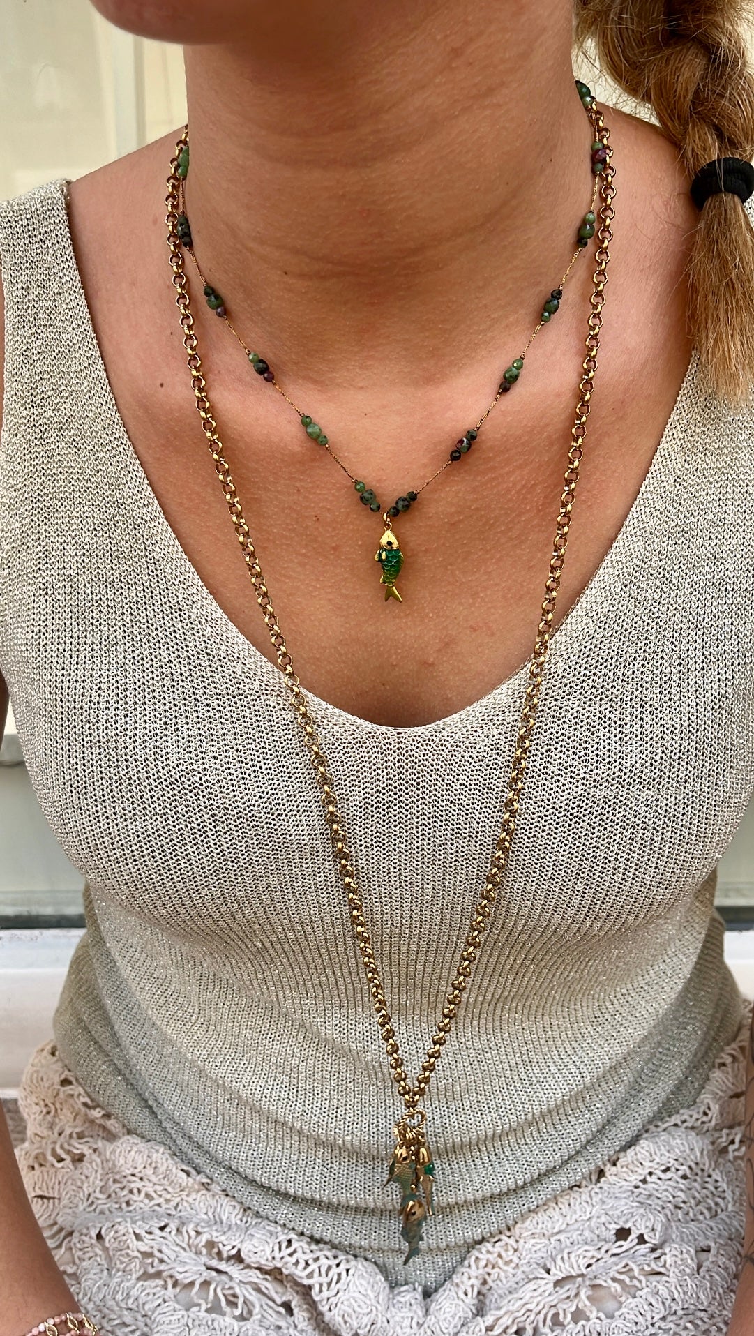 Collier sautoir doré BELLAGIO
