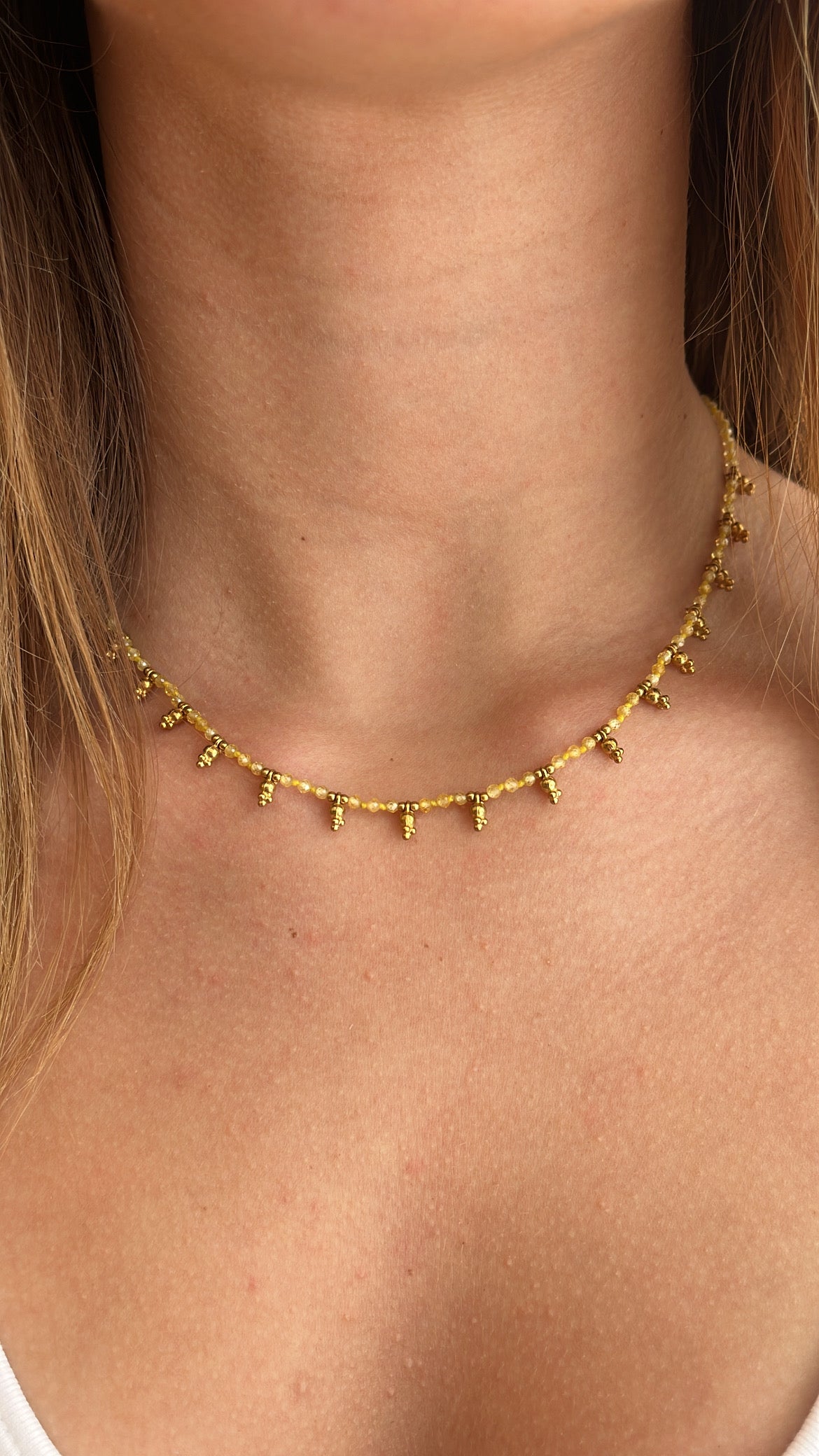 Collier empierré jaune LUMIA