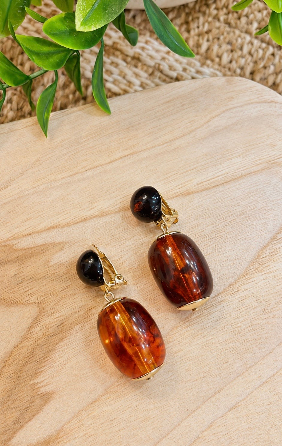 Boucles à clip Brun