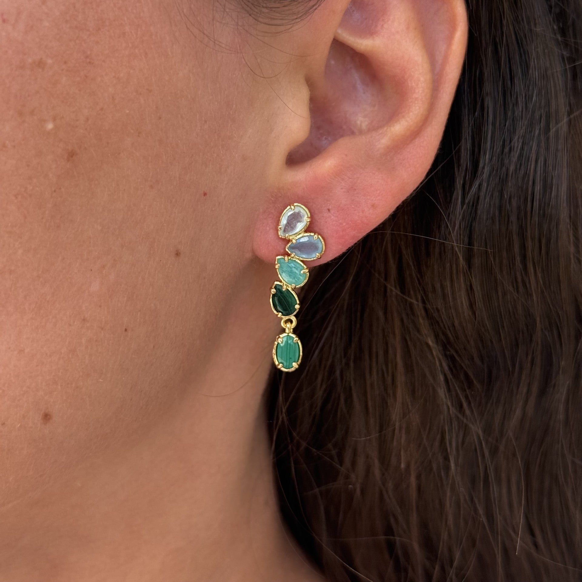 Boucles d'oreilles pendantes dorées DALIA