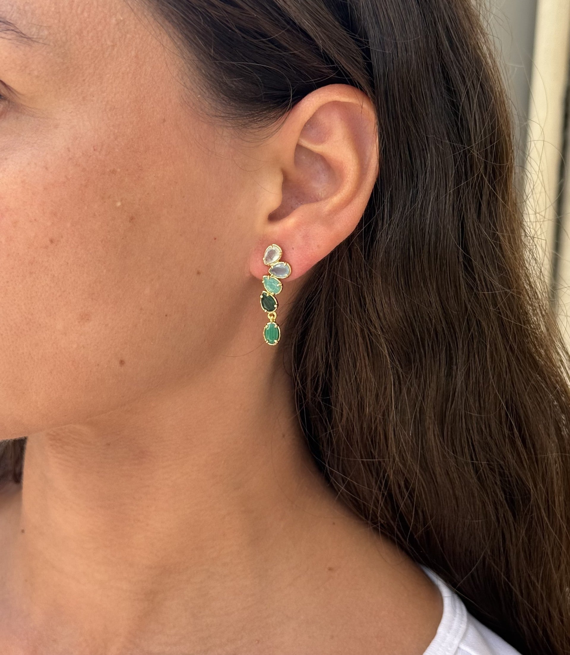 Boucles d'oreilles pendantes dorées DALIA