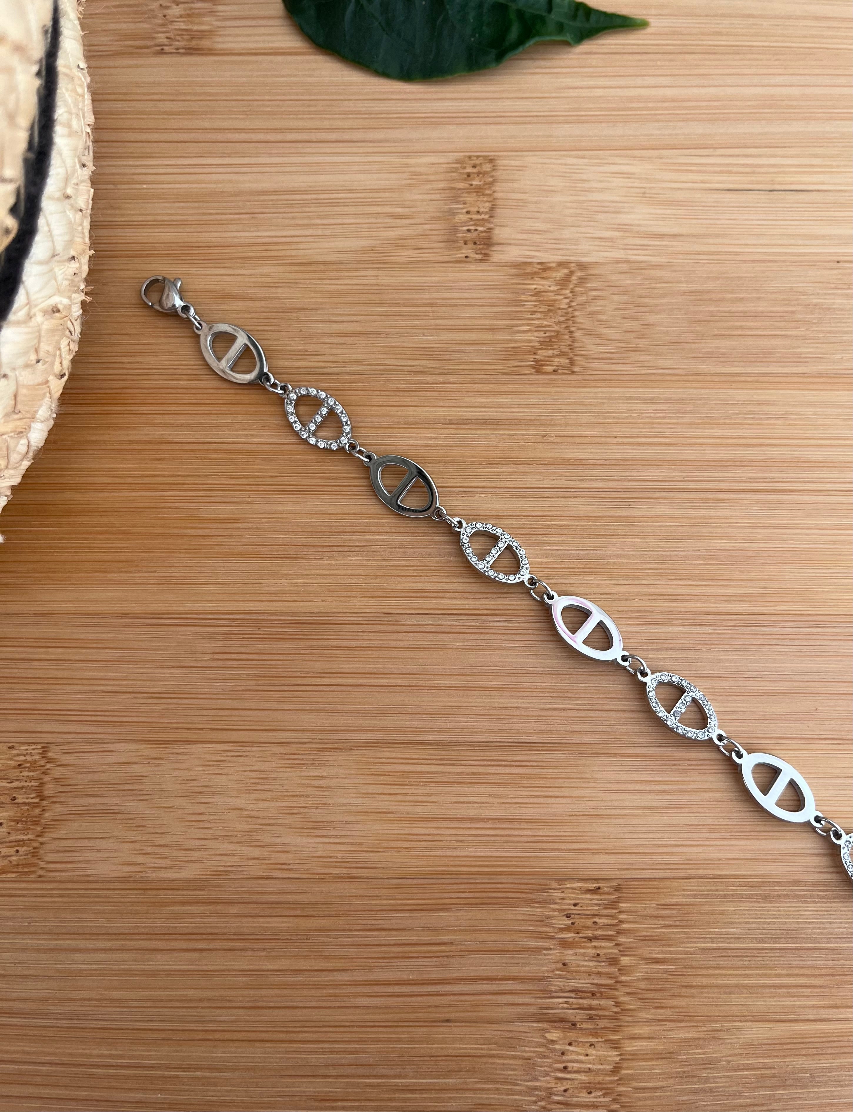 Bracelet femme en maille marine et en acier inoxydable 