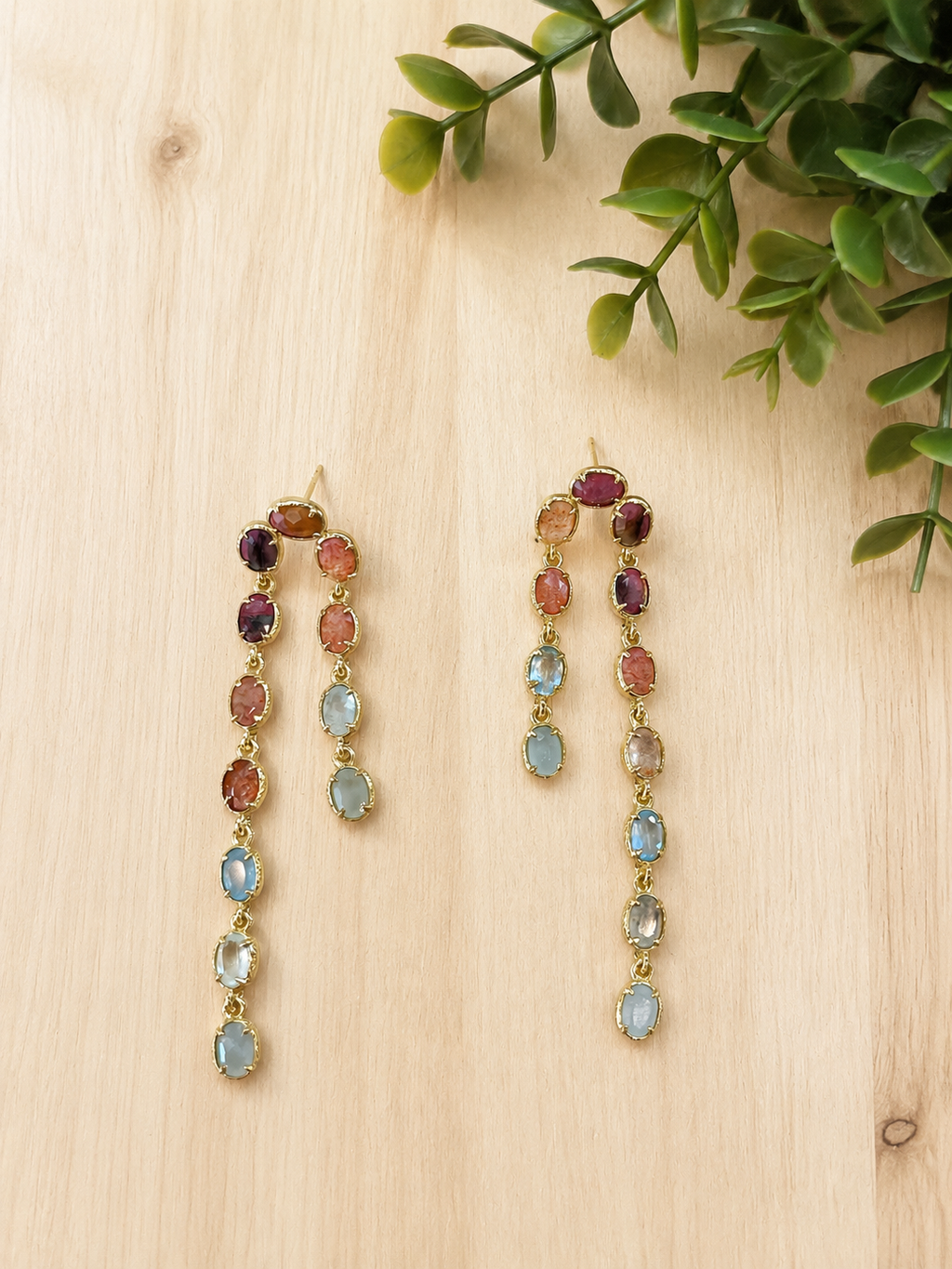Boucles d'oreilles pendantes dorées LILA