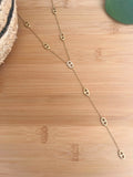 Collier femme en forme Y en maille marine, en acier inoxydable doré