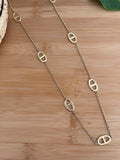 Collier sautoir maille marine en acier inoxydable doré 