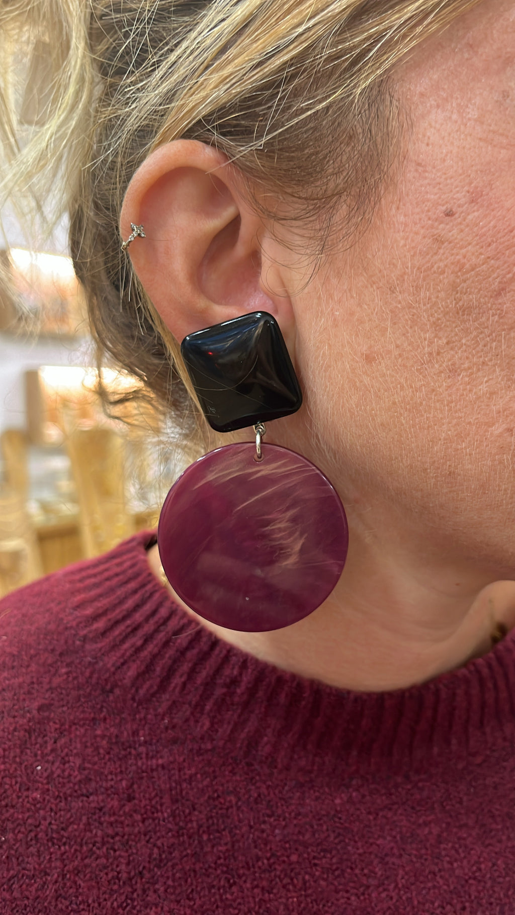 Boucles à clip Bordeaux