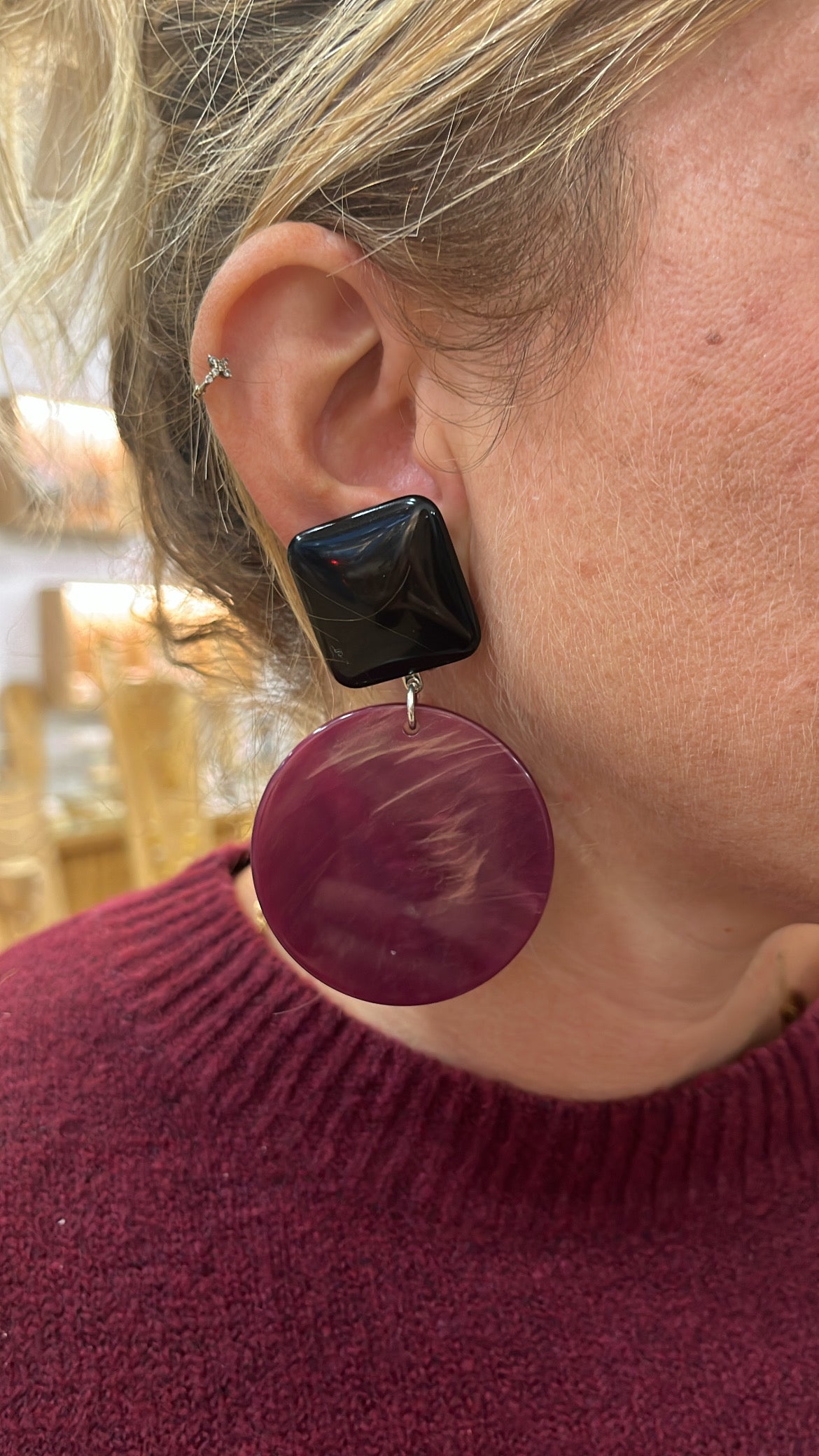 Boucles à clip Bordeaux