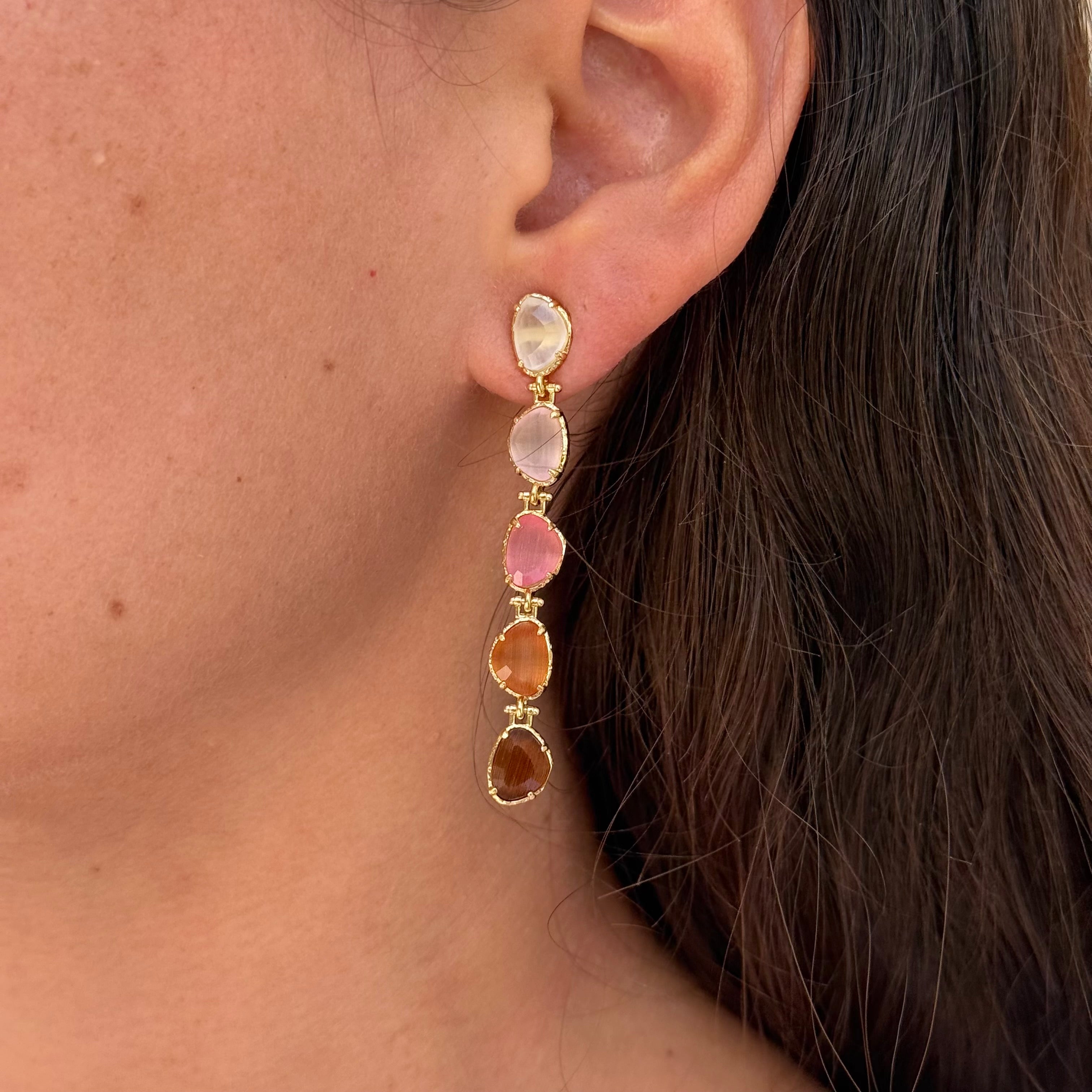 Boucles d'oreilles pendantes dorées ADELE