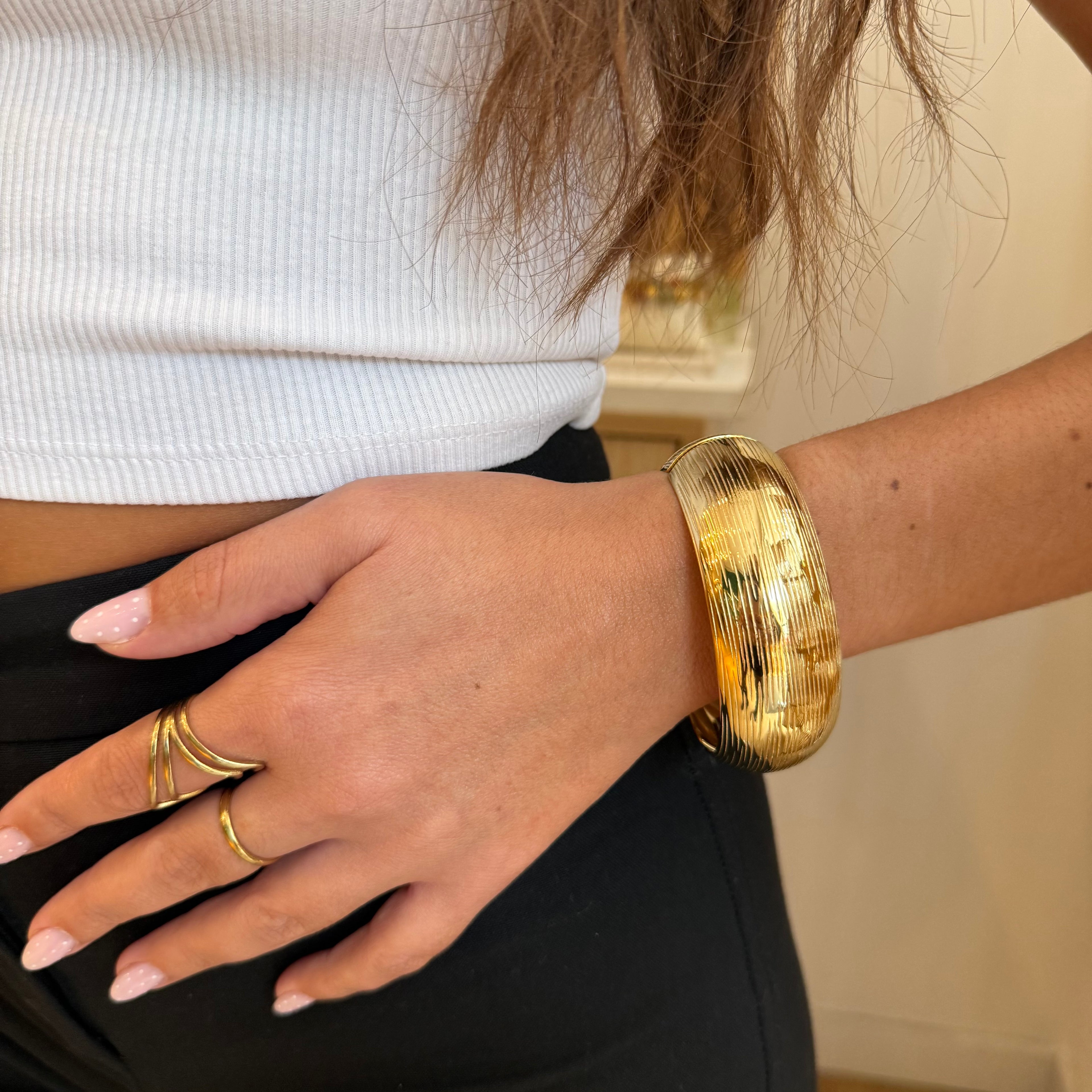 Bracelet jonc doré NEW YORK