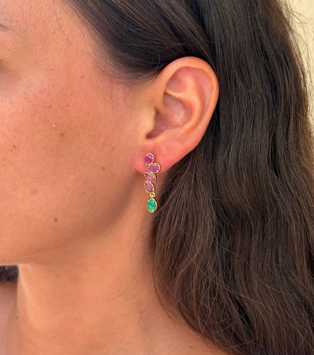 Boucles d'oreilles pendantes dorées ELODIE