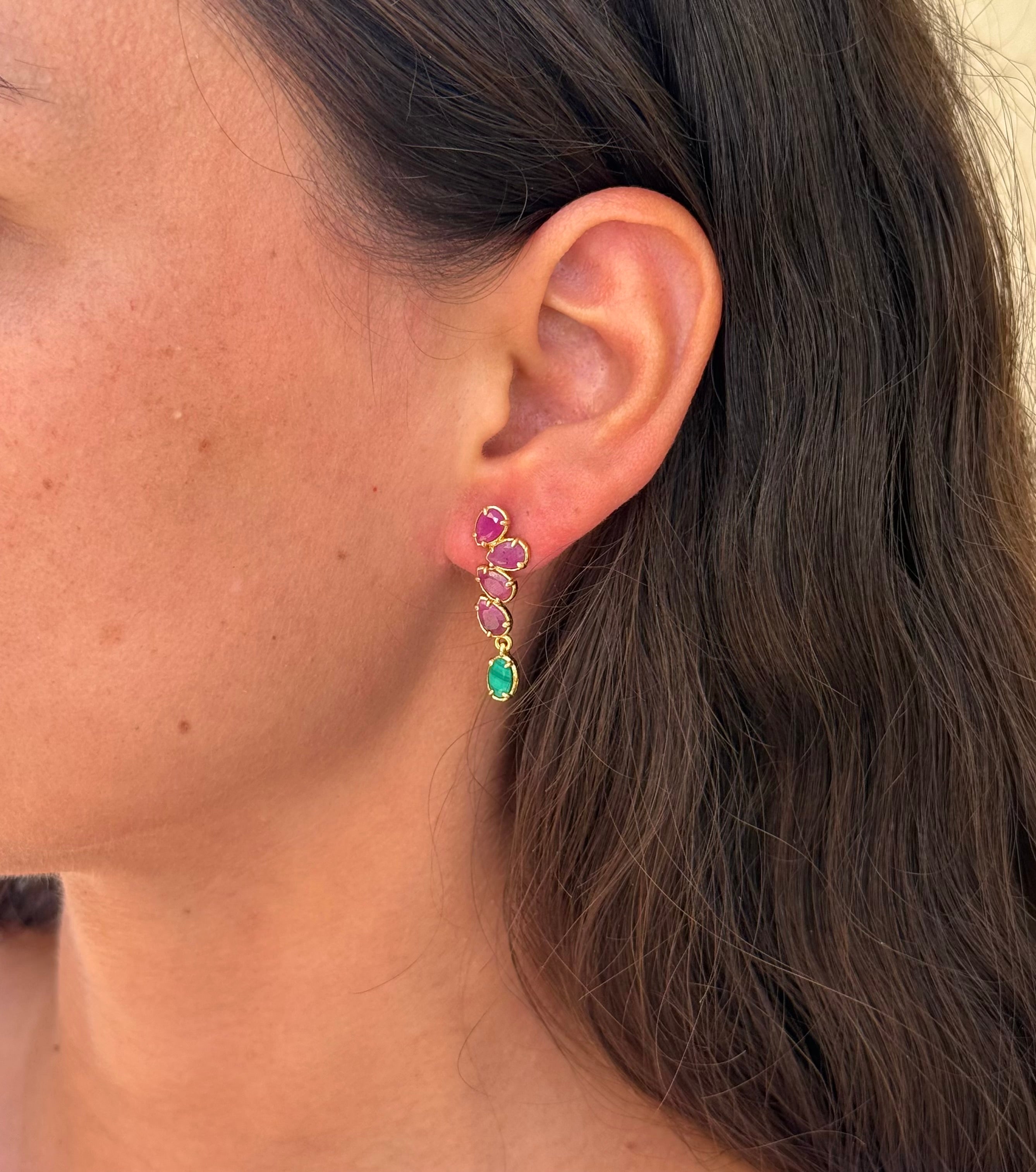 Boucles d'oreilles pendantes dorées ELODIE