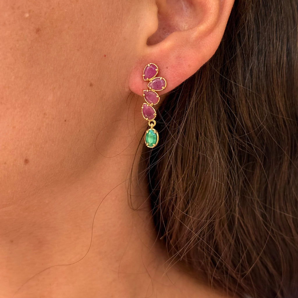 Boucles d'oreilles pendantes dorées ELODIE