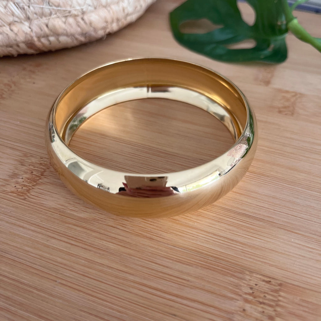 Bracelet jonc en acier inoxydable doré