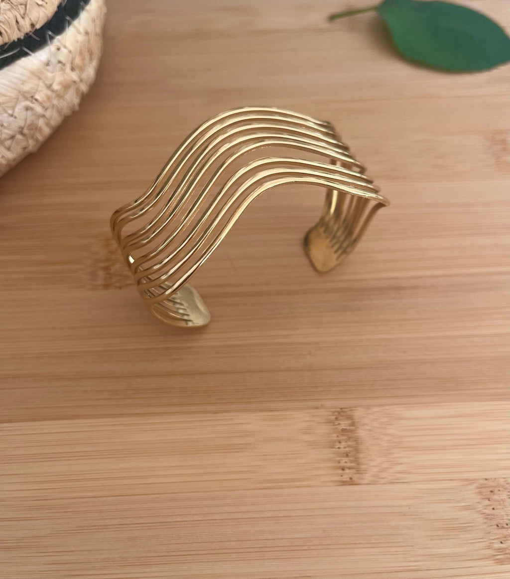 Bracelet manchette dorée AMALFI