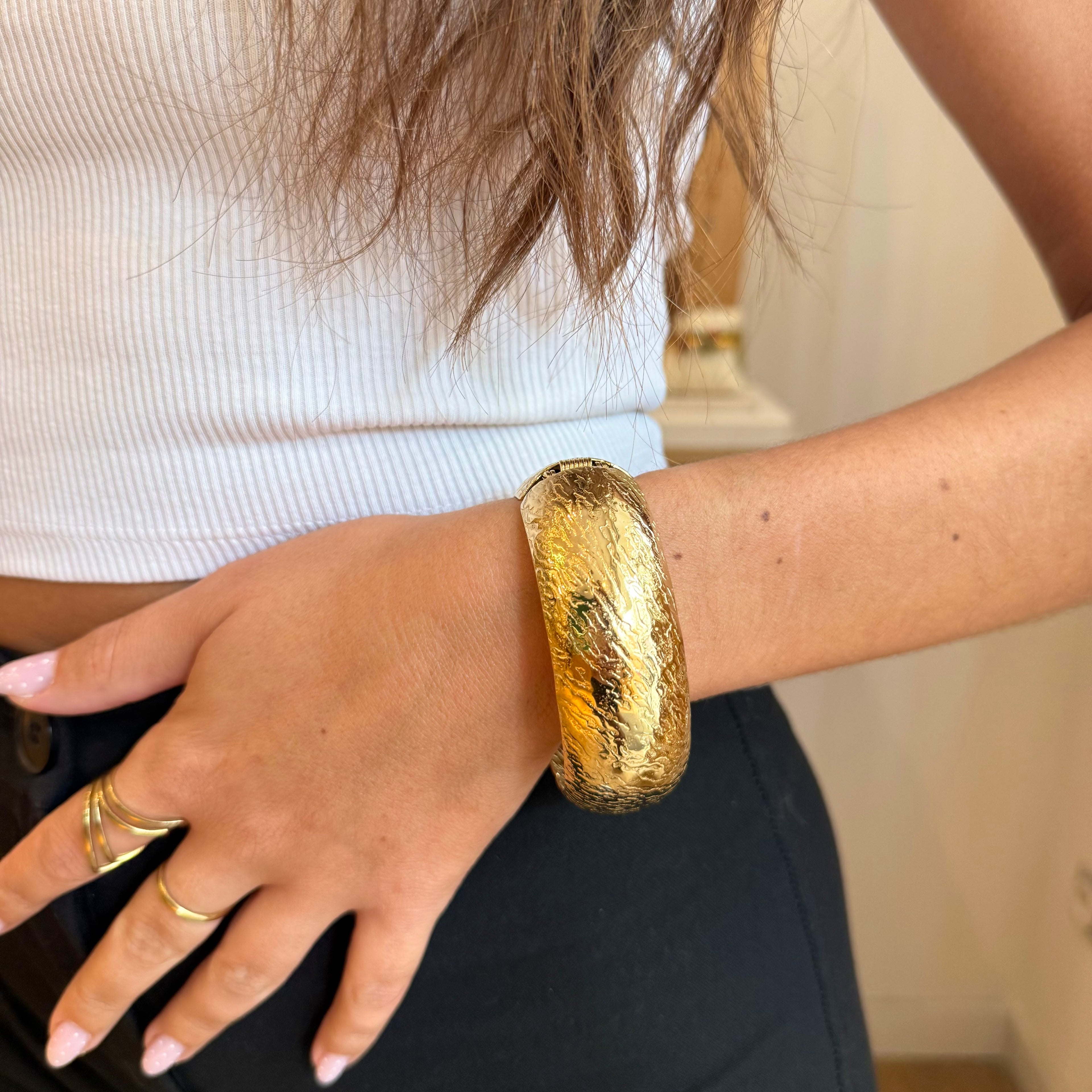 Bracelet jonc doré PARIS