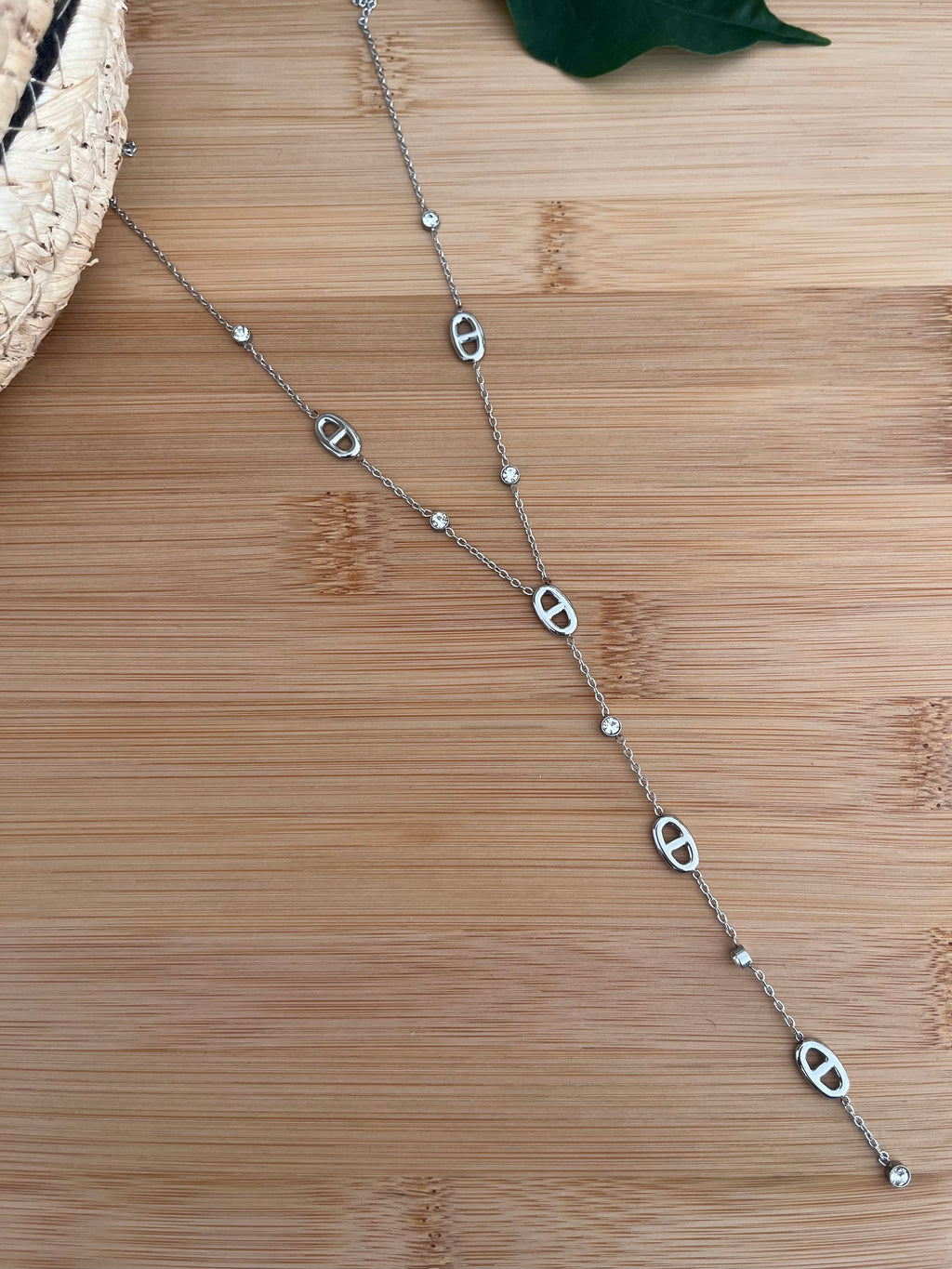 Collier femme en forme Y en acier inoxydable 