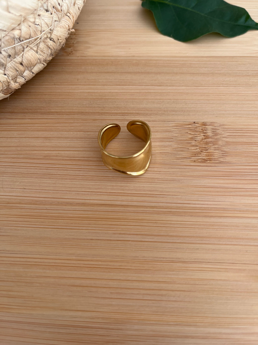 Bague femme réglable en acier inoxydable doré 