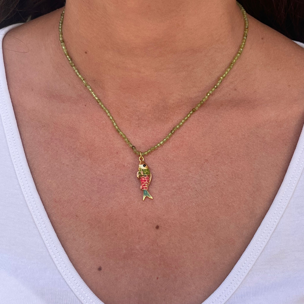 Collier empierré poisson VERT