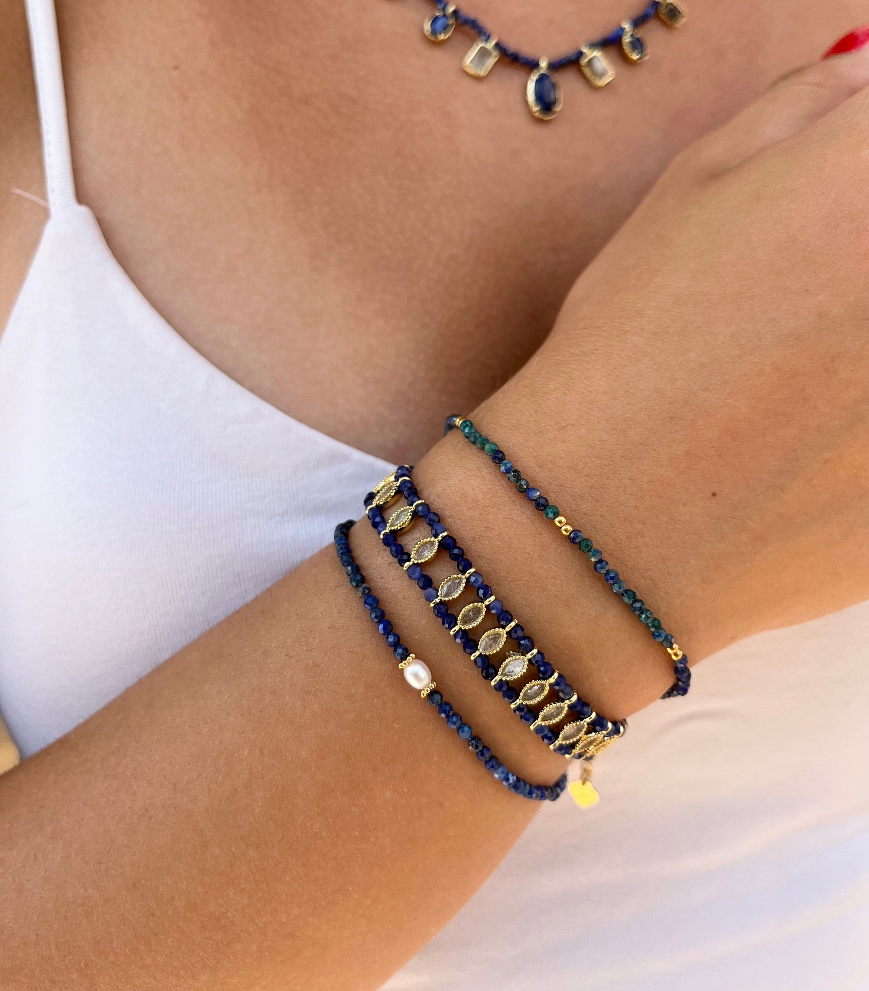 Bracelet doré MILOS BLEU