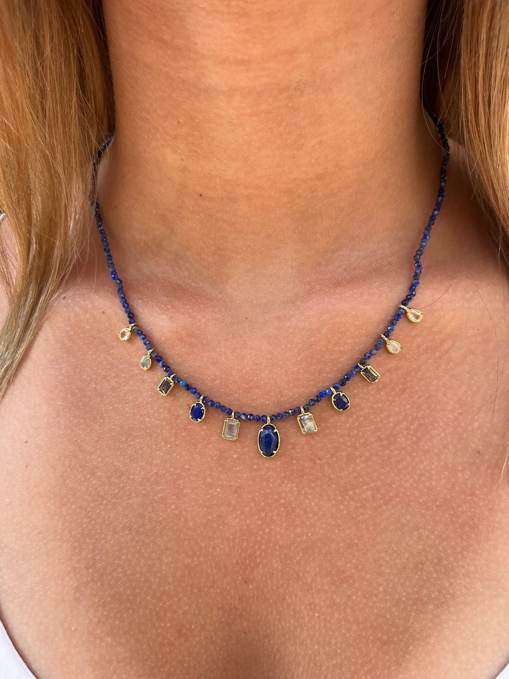 Collier doré MILOS BLEU