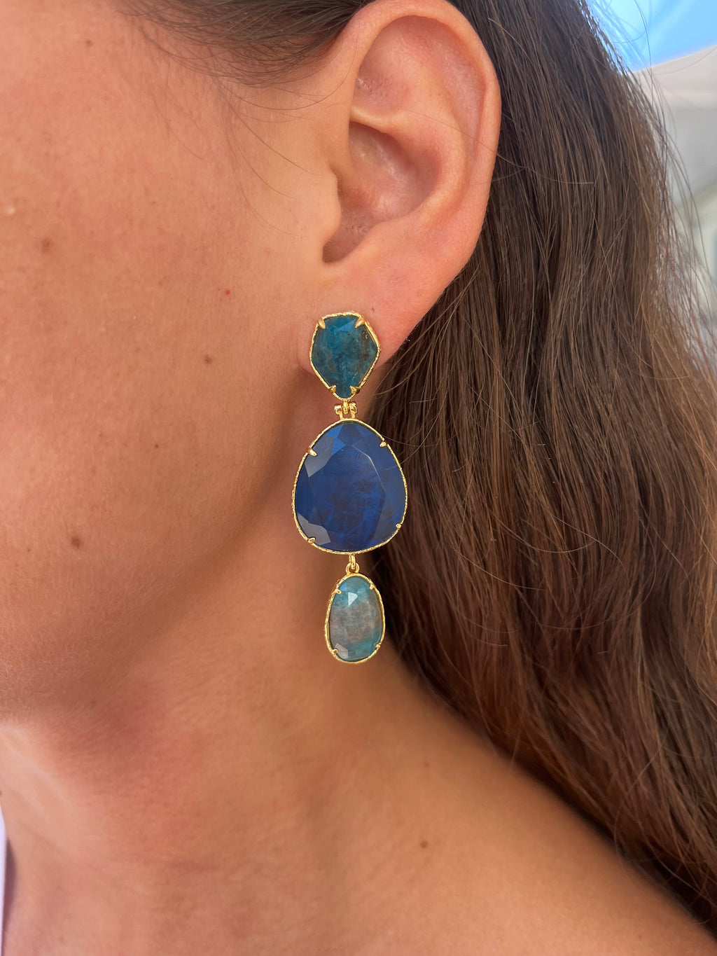 Boucles d'oreilles pendantes dorées NIAMH