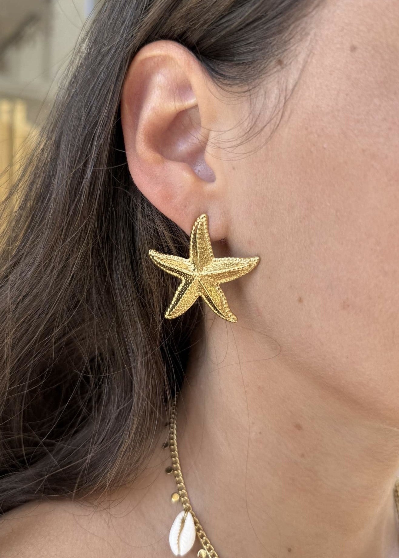 Boucles d’oreilles dorées ETOILE DE MER