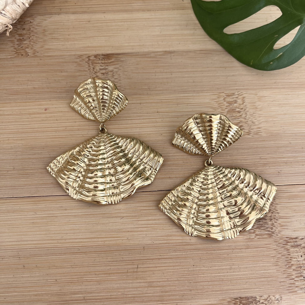 Boucles d oreilles pendantes en acier inoxydable doré 