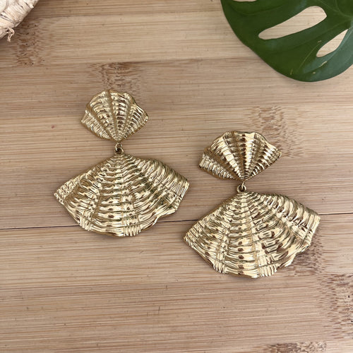 Boucles d oreilles pendantes en acier inoxydable doré 