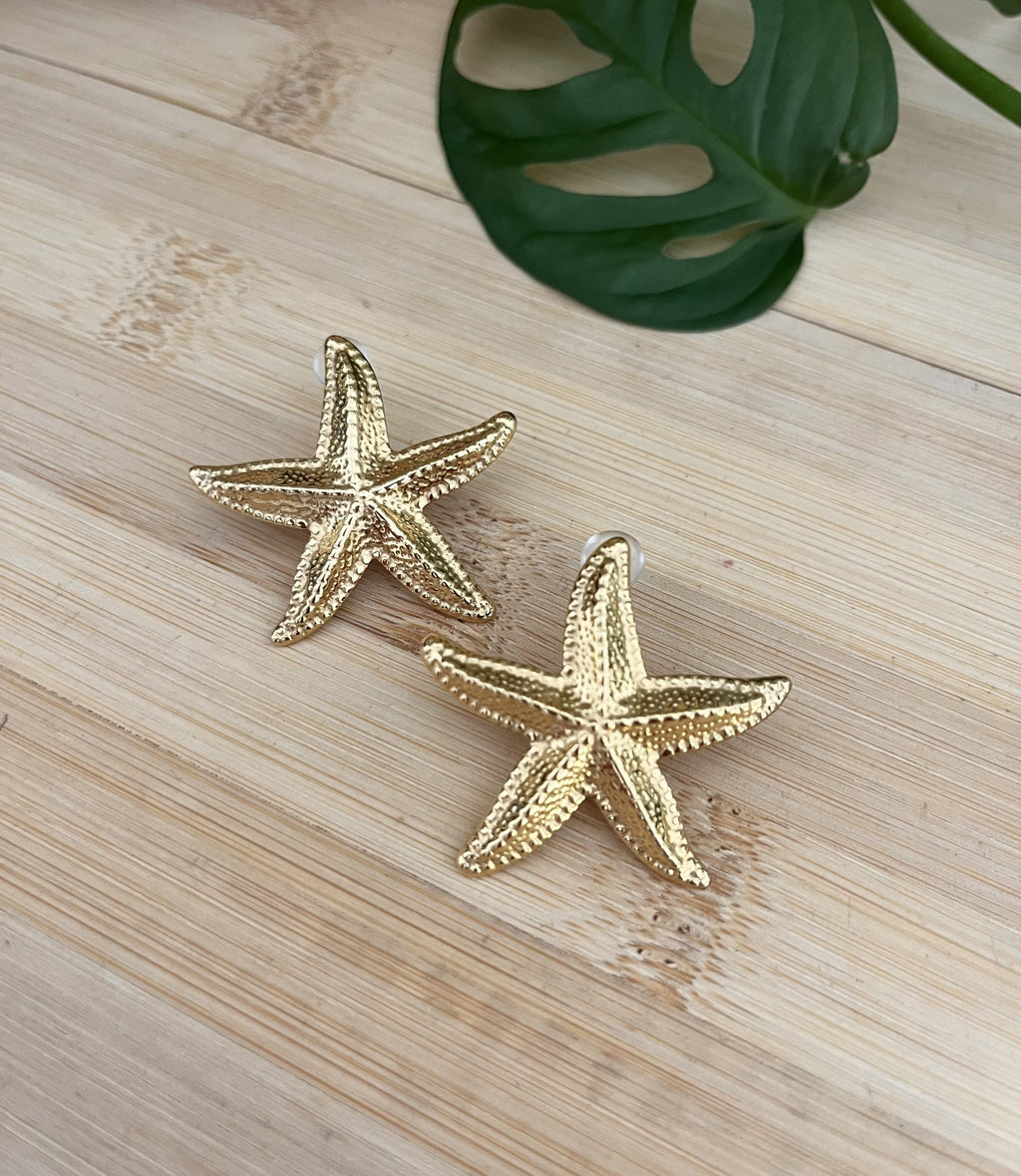 Boucles d’oreilles dorées ETOILE DE MER