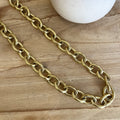 Collier femme a grosse maille, en acier inoxydable doré, résistant à l’eau 