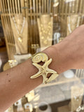 Bracelet manchette dorée ETOILE DE MER