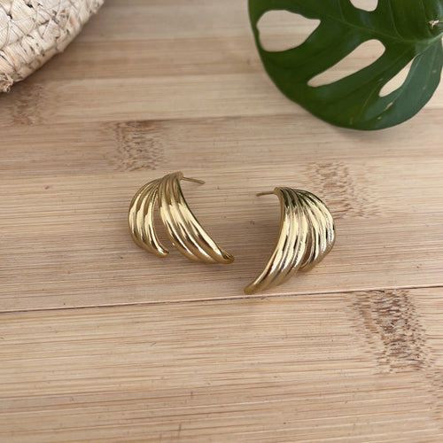 Boucles d’oreilles en acier inoxydable doré, petit format 